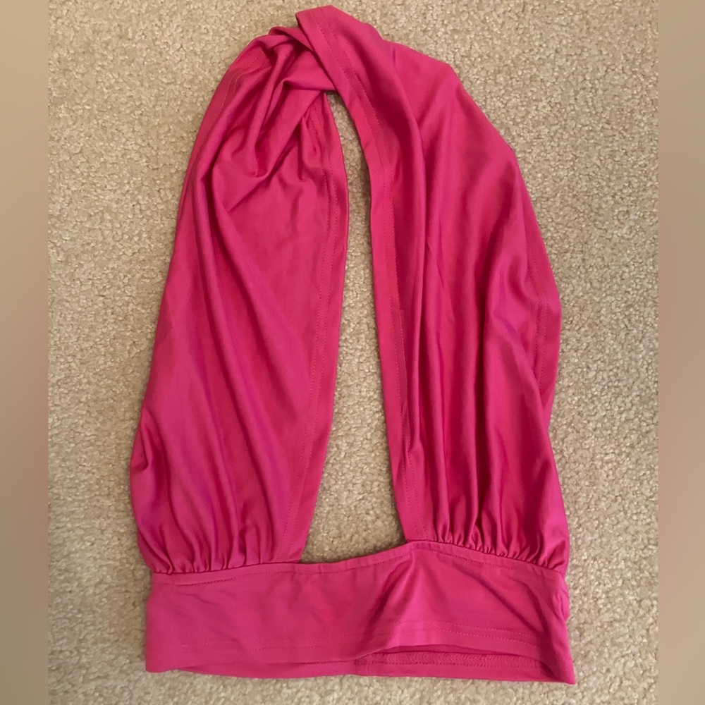 Hot Pink Halter Going Out Crop Top